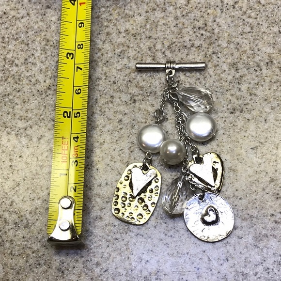 Bar Heart Pendant Gold/Silver tone Fashion Jewelry - Picture 2 of 5